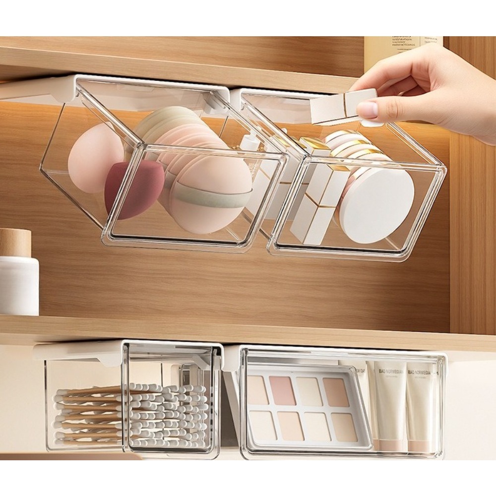 Makeup - صندوق تخزين بلاستيكي شفاف على شكل