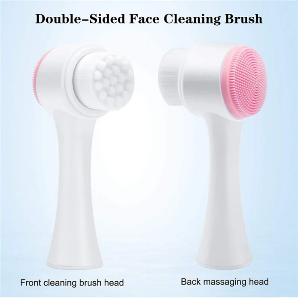 Silicone Face Scrubber Electric - فرشاة تنظيف الوجه ثلاثية الأبعاد مزدوجة
