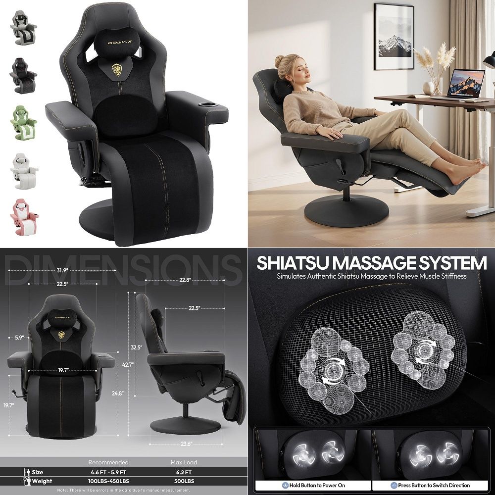 Massage - كرسي ألعاب M6 مع تحكم في