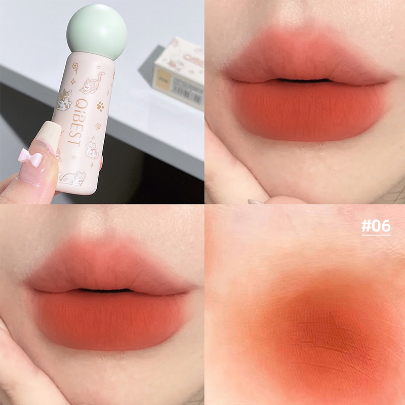 Matte Velvet Lip Tint Long Lasting - QIBEST لطيف المخملية ماتي الشفاه الطين