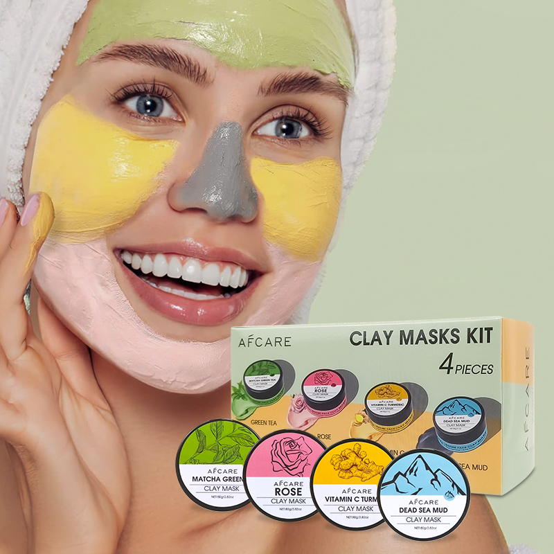 Green Tea Cleansing Clay Mask - مجموعة من 4 أقنعة للوجه تحتوي