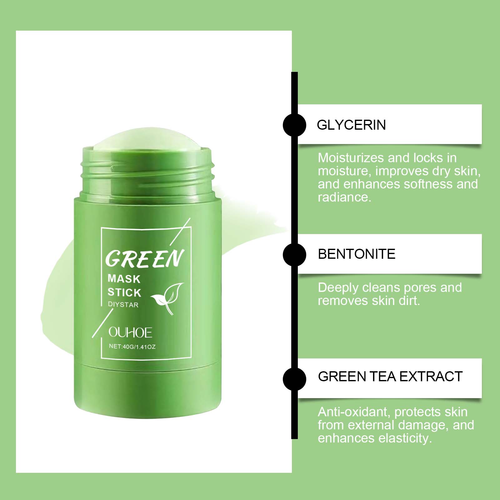 قناع تنظيف عميق للمسام من برك  - مراجعة Green Tea Cleansing Clay Mask وسعره