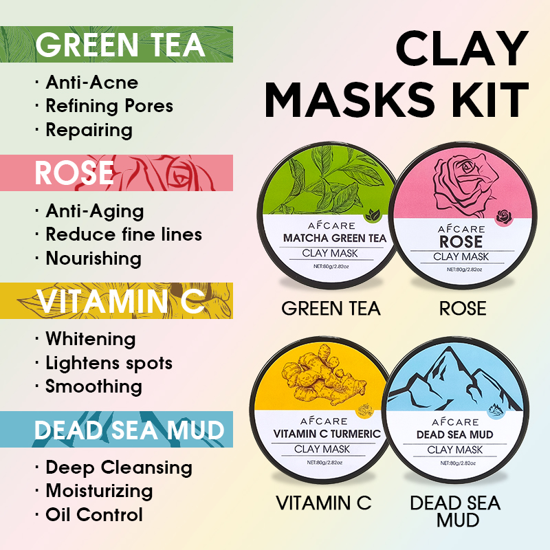 مجموعة من 4 أقنعة طينية للوجه  - مراجعة Green Tea Cleansing Clay Mask وسعره