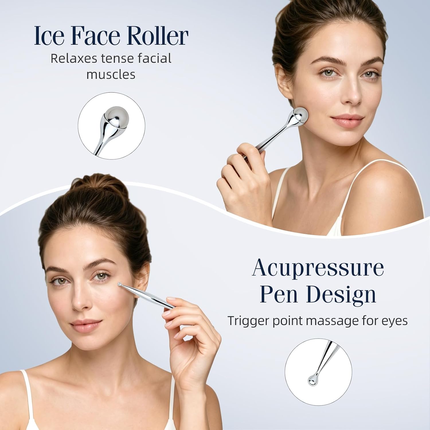 أداة تدليك الوجه المعدنية، أدا - مراجعة Face Ice Roller Puffiness وسعره
