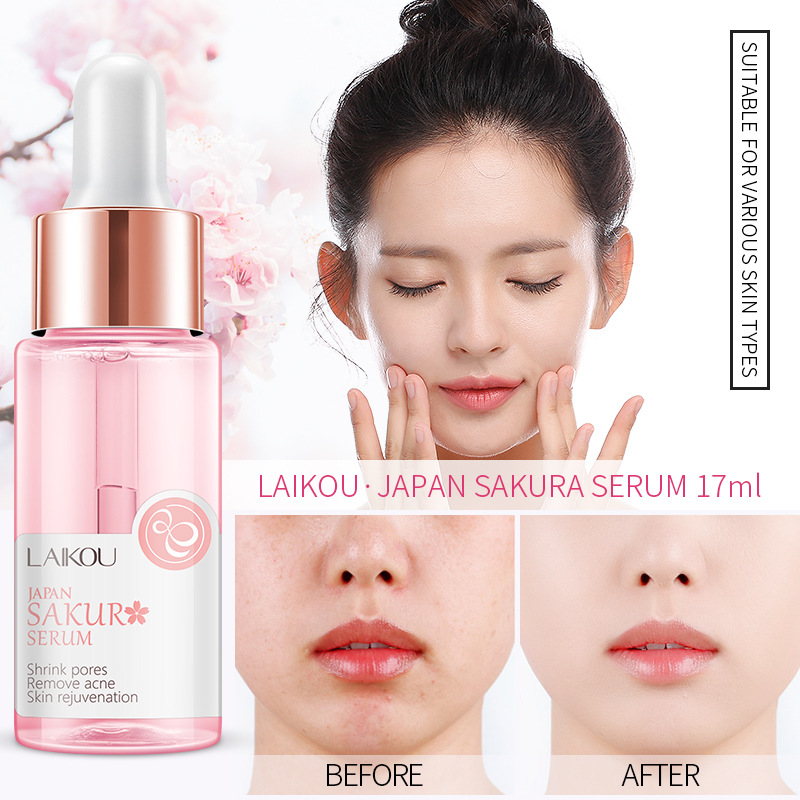 LAIKOU ساكورا مصل وكولاجين كري - مراجعة Niacinamide Pore Shrinking Essence وسعره