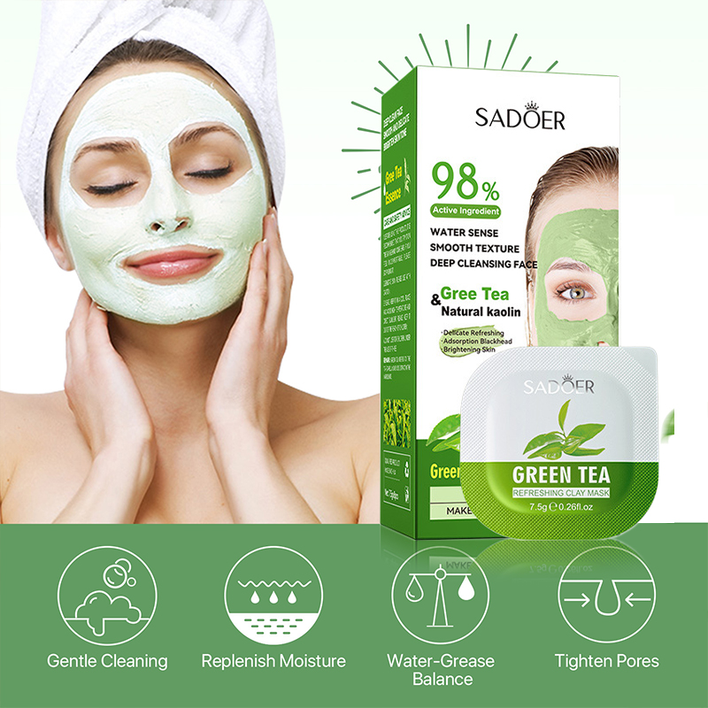 8 قطعة الشاي الأخضر تنظيف الطي - مراجعة Green Tea Cleansing Clay Mask وسعره