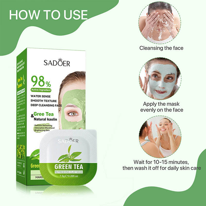 8 قطعة الشاي الأخضر تنظيف الطي - مراجعة Green Tea Cleansing Clay Mask وسعره