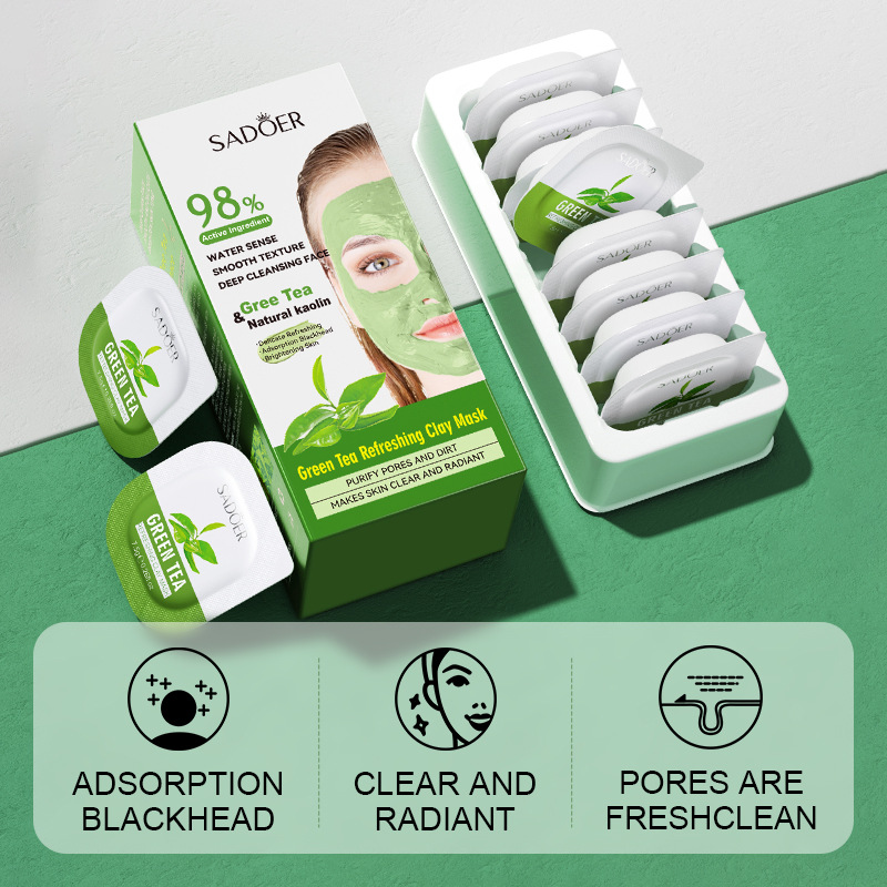 8 قطعة الشاي الأخضر تنظيف الطي - مراجعة Green Tea Cleansing Clay Mask وسعره