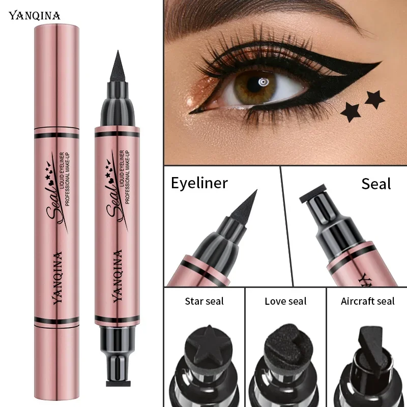 قلم تحديد العيون بختم مزدوج ال - مراجعة Waterproof Liquid Eyeliner Pen وسعره